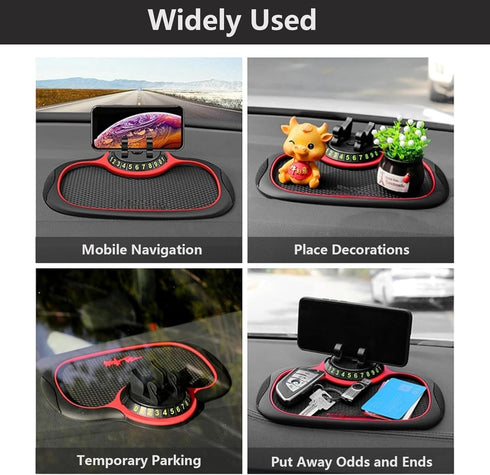 Multifunction Car Anti-Slip Mat Auto Phone Holder, Dashboard Mat with Phone Holder for Car, Universal Car Phone Mount Silicone Car Pad Mat for Pho...