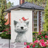 Small Joyful Dog with A Bird on Its Head Garden Flag Cute Animal House Yard Flag Seasonal Holiday Outside Holiday Decoration Home Decor Double Sid...