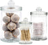 Mini Glass Apothecary Jars, Bathroom Storage Organizer Canisters for Cotton Swabs, Cotton Balls, Makeup Sponges, Bath Salts, Hair Ties, Makeup - S...