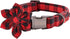 Uniqe Style Paws Christmas Grid Dog Collar, Female or Male Adjustable Dog Collar with Flower, Durable Floral Pattern Pet Collar for X-Small Dogs a...
