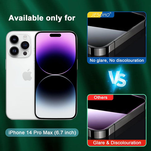 Screen Protector for iPhone 14 Pro Max (6.7") & Camera Lens Protector,Eye Protection, HD Blue Light Blocking Tempered Glass Film, Bubble Free, Gla...