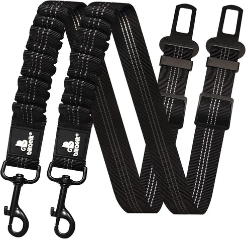 Dog Seat Belt,Retractable Dog Seatbelts Harness for Car,Adjustable Seatbelt Pet Safety Seat Belts with Elastic Bungee Buffer and Restraint Reflect...