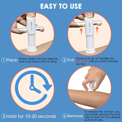 YARKOR Bug Bite Suction Tool White, Kid Friendly Venom Extractor Itch Relief, Natural Reduce Itch & Swell, Bite & Sting First Aid for Outdoor Hiki...