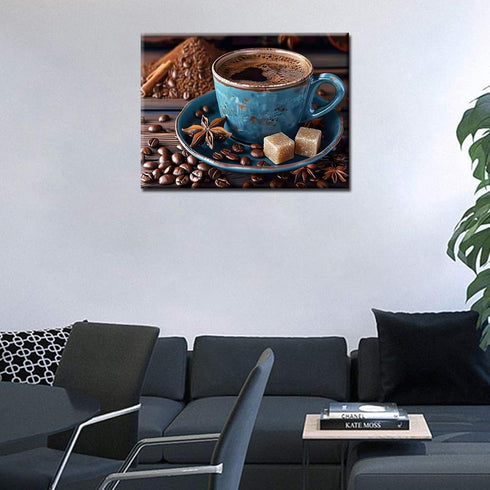 Breakfast Served with Coffee Diamond Painting Fresh Fruits Artwork Drink Milk Wall Art 5D DIY Full Drill Crystal Balanced Diet Pictures Diamond Ar...