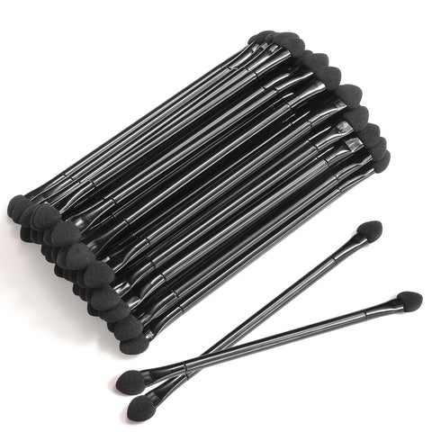 30 PCS Professional Disposable Dual Side Sponge Eyeshadow Brush, Double Head Eye shadow Brushes Makeup Applicator Cosmetic Tools(Length: 12 cm, Ro...