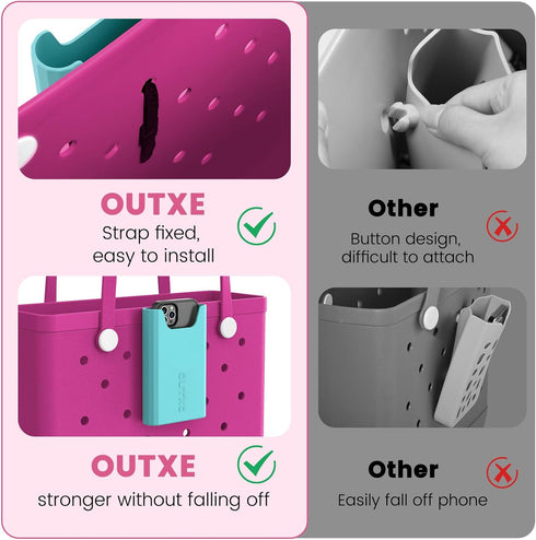 OUTXE 2 Pack Silicone Phone Holder for Bogg Bag, Phone Case Holder Charms Accessory Compatible with All Bogg Bags, Cell Phone Holder for Bogg Bag,...