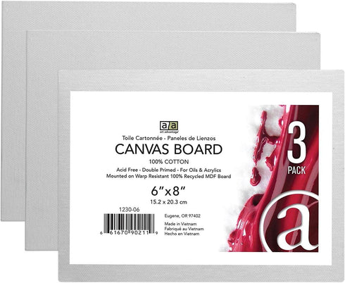 Art Advantage Canvas Board Recycled MDF 6x8 3pc...