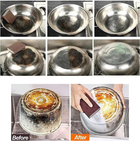 5 Pack Nano Carborundum Sponge, Emery Sponge Brush Eraser Scrub, Kitchen Magic Cleaning Sponge for Removing Rust Cleaning Pots and Pans, 2022 New ...