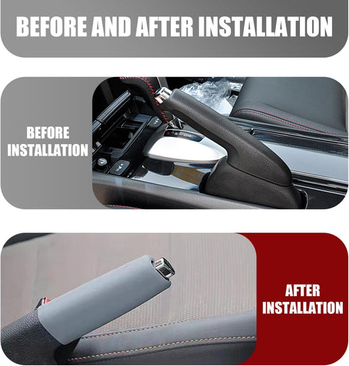 1 PC Car Handbrake Cover, 1.65" x 4.8" x 1.41" Non-slip Corrugated Anti-stretch Silicone Handbrake Protective Decorative Cover, Replacement Retrof...