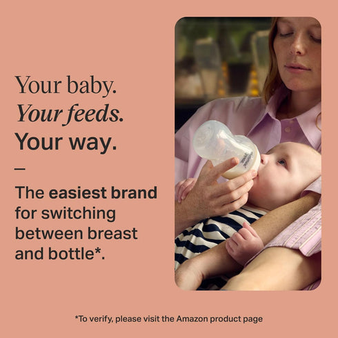 Tommee Tippee Natural Start Anti-Colic 5 oz BPA Free Baby Bottles, 0+ Months, Slow Flow Breast-Like Nipple, Self Sterilizing, Designed for Seamles...