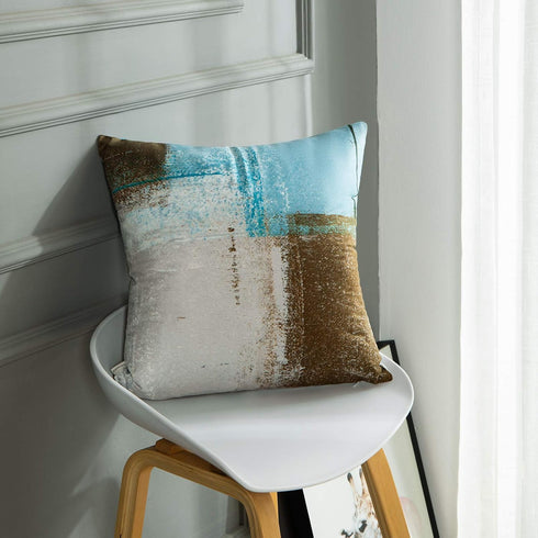 Britimes Throw Pillow Covers Modern Home Art Decor, 18 x 18 Inches Set of 2 Pillow Cases Decorative, Abstract Oil Painting Pillowcases for Bedroom...