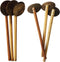 10"" Handmade Coconut Shell Spoon Set - 3-Pack, Strong Teak Wood Handle, Sustainable Srilankan Kitchen Utensils, Eco-Friendly Cooking Tools for He...
