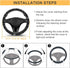 Bling Diamond Car Steering Wheel Cover, Anti-Slip Soft 14.5-15.5 Inch Sparkly Rhinestone Steering Wheel Protector for Women Men, Universal Fit Mos...