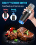 Sweet Alice Gravity Electric Pepper/Salt Grinder, Salt or Pepper Mill & Adjustable Coarseness, Battery Powered with LED Light, One Hand Automatic ...
