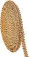 PH PandaHall 15 Yards Golden Gimp Braid Trim 1/2 inch Gold Polyester Woven Fabric Lace Upholstery Trim for Sewing Costume DIY Crafts Upholstery Cu...