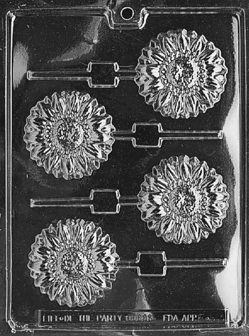 Grandmama's Goodies F083 Sunflower Lollipop Chocolate Candy Mold with Molding Instructions Included...