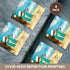 3dRose cst_173007_3 Sandy Beach Sandman with Ocean View Fun Spoof on a Snowman-Ceramic Tile Coasters, Set of 4...