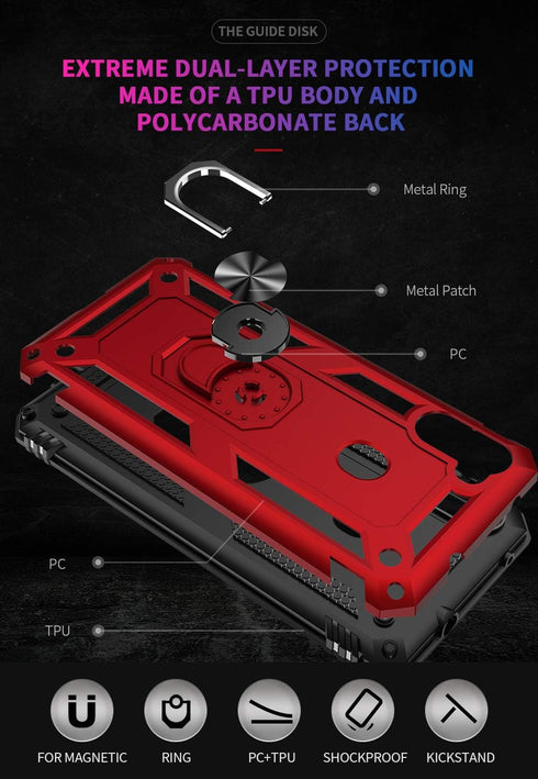 Samsung A11 Case,Galaxy A11 Case, Military Grade Heavy Duty Armor Protection Phone Case Cover with HD Screen Protector Magnetic Ring Kickstand for...
