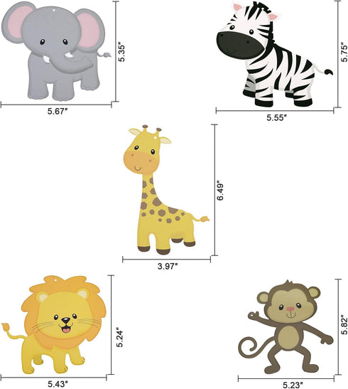 Konsait Jungle Animal Hanging Swirl Decoration(30Pack), Safari Theme Zoo Swirls Animals Birthday Party Spirals Home Ceiling Wall Decor for Woodlan...