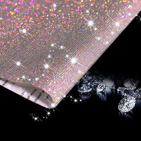 Large Self-Adhesive Bling Rhinestone Sheet Stickers, DIY Craft, Crystal Diamond Decals for Car/Phone/Laptop etc (15.8" x 9.5") (Ab)...