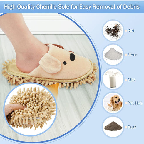 Floor Cleaning Mop Slippers Chenille Fibre Detachable Shoes Cover Mopping Dusters for Men and Women...