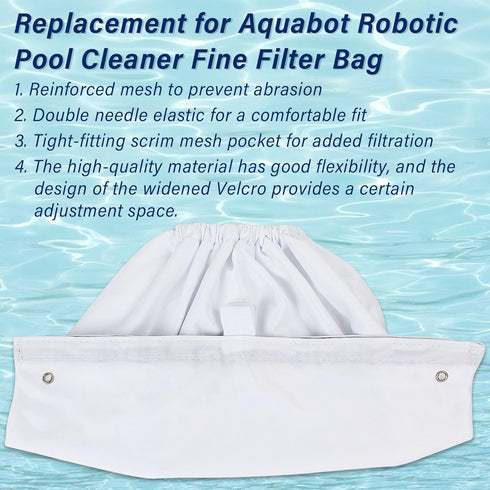 ???????? ?????????????? Pool Cleaner Fine Filter Bag Replacement for Aquabot/Aqua Filter Bag Products 8114,Fits Pool Spa Part Small Wheeled Aquabo...
