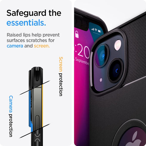 Spigen Rugged Armor Designed for iPhone 13 Case (2021) - Matte Black...