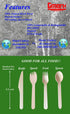 Gmark 100 ct Wooden Spoons, 6.5" Length, No Plastic Earth-Friendly, Disposable Biodegradable Wooden Cutlery, Green Product (Bag of 100pcs) GM1045...