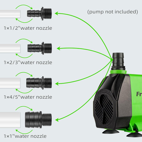 FREESEA Fountain Pump Nozzle Kit: 4 Sizes Replacement Adapters Plastic Water Spary Nozzle...