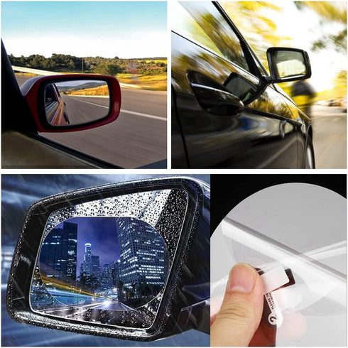 2 Pcs Car Rearview Mirror Films Anti Fog Car Rainproof Films Waterproof Car Mirror Rain Protector Film Wing Mirror Rain Deflector Film for Cars Tr...