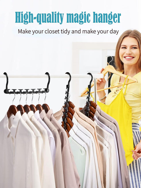 Smartor Hangers Space Saving - Plastic, 10 Pack Magic Hangers, Closet Organizers and Storage for Clothes Organizer, Hanger Organizer, Closet Hange...
