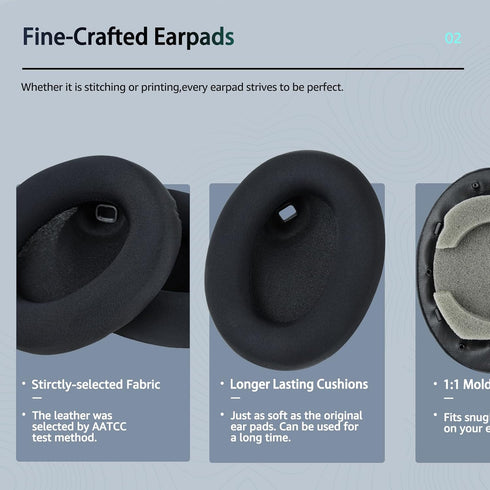 Fabric Replacement Ear Pads for Sony WH-1000XM4 (XM4) Wireless Headphones, Ear Cushions Compatible with Sony Headphones, WH 1000XM4 Earpads with S...