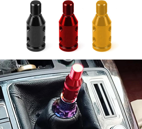 1 PC M12 x 1.25 Universal Shift Knob Adapter, Aluminum Alloy Transmission Gear Stick Shift Connector, for Non Threaded Shifters (Red)...