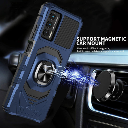 for Cricket Outlast Case, with Tempered Glass Screen Protector Heavy Duty Protection Technology Built-in Kickstand Rugged Shockproof Protective Ph...