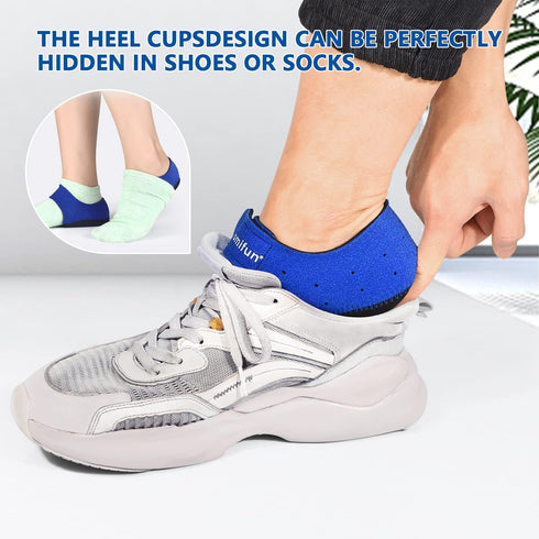 Heel Protectors for Heel Pains, 2 PCS Heel Protectors, Adjustable Heel Cups for Plantar Fasciitis, Pain Relief for Sprains, Heal Dry Cracked Heels...
