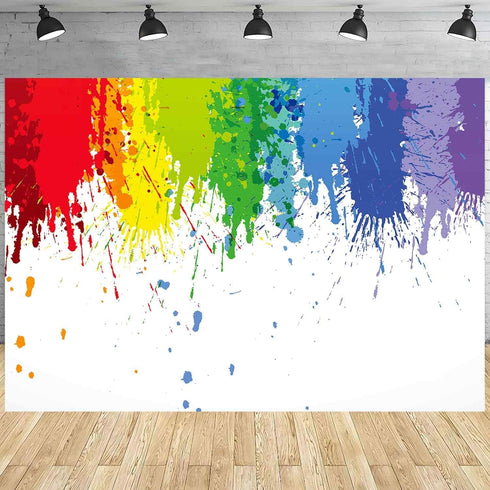 Paint Splash Party Backdrop Colorful Painting Art Photography Background MEETSIOY Abstract Oil Painting Photo Booth Props Banner Birthday Party Su...