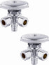 (Pack of 2) EFIELD Dual Outlet Angle Stop Valve, 1/2" Pex-b Crimp Connection Inlet x (3/8 inch x 3/8 inch) Compression Outlet...