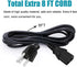 3 prong Power Cord Replacement for KRK Rokit 5 6 8 RP6G3-NA RP5G2 RP6G2 RPG2 RP8G2 VXT8 VXT6 VXT4 Studio Monitor Subwoofer Power Cord 8ft IEC C13 ...