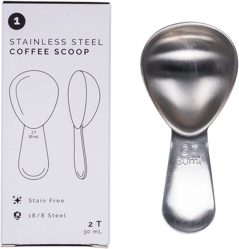 Coffee Scoop - Brushed Stainless Steel - 2 Tablespoon Capacity - Fits inside Airscape Canisters (Brushed Steel)...