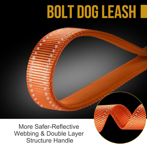 OneTigris Bolt Short Traffic Dog Leash for Small Medium Large Dogs(Orange,M)...