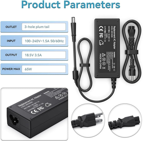 ROLADA 65W Laptop Charger Compatible with HP Elitebook Folio 9470m 9480m Pavilion DV7 DV6 DV5 G6 G7 DM4 G62 G72 EliteBook Revolve 810 G1 G2 820 G1...