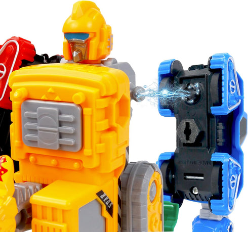 TOYMAKER Dinosaur Transformer Robot Cars Toys for Boys 5 in 1 Transformed Action Figure Construction Excavator Toys Rescue Bots Pull Back Cars Tak...