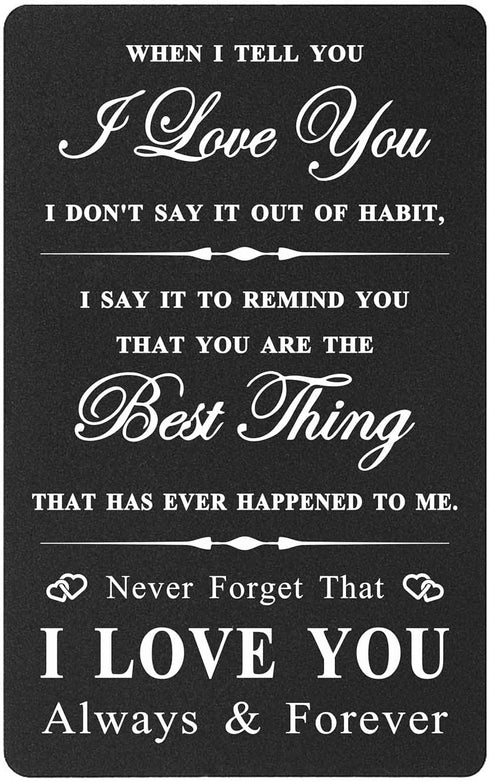 Wedding Gifts for Couples Unique - When I Tell You I Love You Wallet Card, Valentines Gifts for Boyfriend Husband Fiance, Sentimental Wallet Inser...