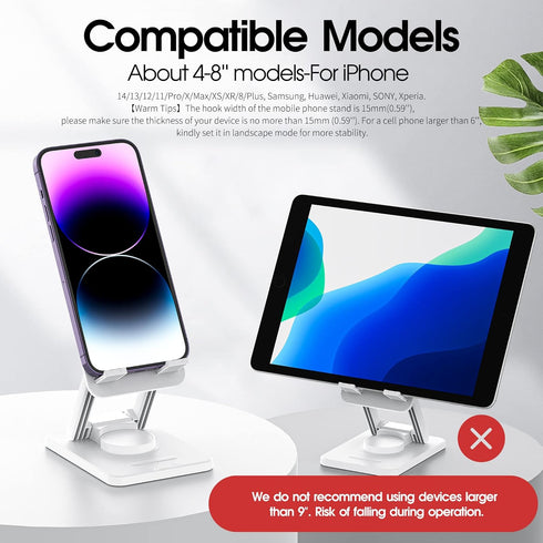 Aiwode 360° Rotating Cell Phone Stand,Desk Phone Holder,Portable Cellphone Cradle,Foldable Phone Stand,for iPhone 14/13/12/11/Pro/Max/Plus/Mini/Pr...