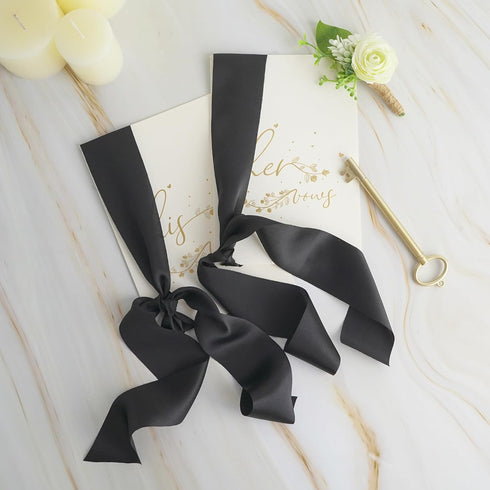 MEEDEE Black Silk Ribbon 2 Inch Silk Ribbon Black Pure Silk Hair Ribbon Black Satin Silk Ribbon 5 Yards On Spool Black Ribbon for Crafts, Wedding ...