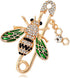 YOQUCOL Cute Honeybee Bee Brooch Pin Cubic Zirconia CZ Crystal Enamel Golden Tone For Women...