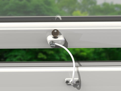 Child Safety Locks Window Door Cable Ventilator Kid Lock Baby Security Locking Keyed Opening for Baby Protection Prevent Children Falling Window L...