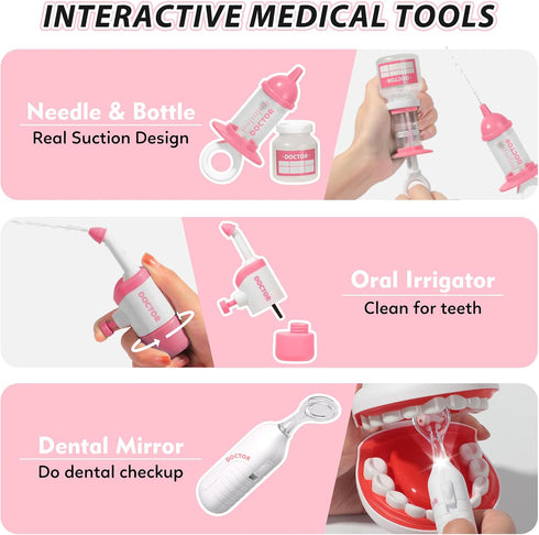 Liberry Toy Doctor Kit for Toddlers 3 4 5 Years Old, 22 Pieces Dentist Playset with Medical Bag & Dental Tools, Doctor Pretend Play Set for Girls ...