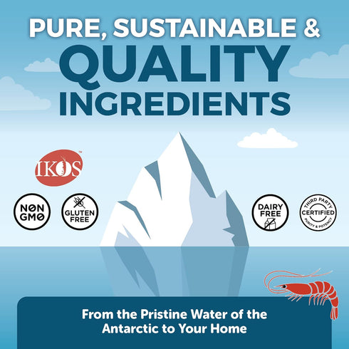 Viva Naturals Antarctic Krill Oil Omega 3 Fatty Acid Supplements 1250 mg, High EPA DHA & Astaxanthin Concentration for Brain, Joint Health & Antio...