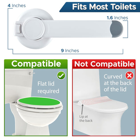 Toilet Locks Baby Proof (2-Pack) Ideal Baby Proof Toilet Lid Lock with Arm – No Tools Needed Easy Installation with 3M Adhesive – Top Safety Toile...